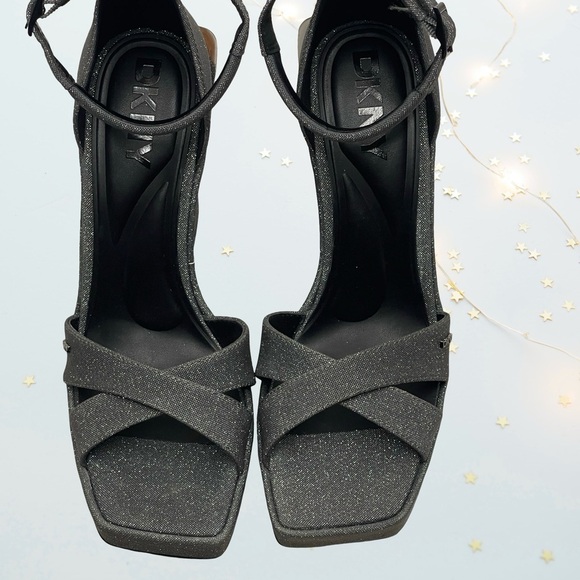 DKNY - Elegant Black Glitter Women's Heels in size 8 NWOT - Picture 2 of 12